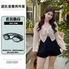 Traje de baño talla grande para mujeres ligeramente rellenitas, diseño conservador, efecto adelgazante, cubre el abdomen, estilo vestido de una pieza, talla grande, cubierta protectora solar, conjunto de dos piezas