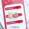 Horquilla roja de Año Nuevo pinza de pico de pato sin costuras horquilla para niña Año Nuevo festiva pinza para flequillo Liu horquilla DIY