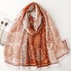 Cachecol para Mulheres Outono e Inverno Estilo Coreano e Japonês Moda Dupla Cachecol de Seda com Estampa Paisley Flor de Castanha Lenço para Viagem Férias para Mulheres