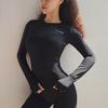 Camiseta Esportiva de Manga Longa Absorvente de Suor e Respirável para Mulheres Visual Emagrecedor Fitness Secagem Rápida Treino Corrida Roupas de Fitness Roupas de Yoga Novo