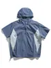Conjunto Esportivo de Verão Nanxia Estilo Coreano Jaqueta da Moda Ampla Versátil Casual Patchwork Camisa com Capuz