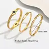 Pulseira Geométricas de Aço Inoxidável com Padrão de Onda Dourada Cravejada de Diamantes Carta de Amor Transfronteiriça, Acessório de Moda de Luxo Leve de Alta Qualidade