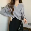 Diseño de principios de otoño Estilo perezoso Suéter básico con top adelgazante Suéter francés de alta gama para mujer