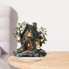 Casa na Árvore Transfronteiriça e Companheiro Animal de Elfo Fada Ornamentos Decorativos de Acrílico Decorações de Marca para Desktop de Escritório