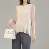 Blusa con Borlas y Fruncidos de Fábrica para Mujer, Cuello Redondo, Dobladillo con Borlas, Corte Holgado Irregular, Favorecedora, Adecuada para el Trabajo, Blusa Interior