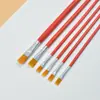 801 Varilla Roja Nylon Gouache Tiza Set Pincel de Arte Niños Práctica Gouache Tiza Acuarela Acrílico Pincel al Óleo
