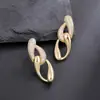 Europa y Estados Unidos estilo ins transfronterizo cadena cubana pendientes de temperamento de lujo ligero moda retro personalidad pendientes de cadena simples