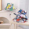 Chapéu de Pescador Infantil de Aba Larga Estilo Coreano Fofo Animal de Desenho Animado Chapéu de Sol Novo Grafite 3-8 Anos Chapéu Balde Transfronteiriço