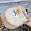Sombrero de Sol para Bebé Verano Bebé Oso Lindo Sombrero de Paja Infantil Protección Solar Parte Superior Vacía Sombrero de Sol para Niños y Niñas