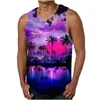 Chaleco Casual de Verano para Hombre Europeo y Americano Transfronterizo Estampado Digital Playa Hawaiana Exterior Transpirable Chaleco para Hombre