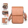 Bolsa de teléfono vintage de cuero PU de alta calidad, simple y versátil, impermeable, almacenamiento multi-compartimento, bolsa de almacenamiento de teléfono casual y ligera
