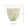 Moji Jade Lama Porcelana Branca Pintada à Mão Espiga de Trigo Xícara de Degustação de Chá Doméstico Conjunto de Chá Kung Fu Cerâmica Xícara de Chá Porcelana de Jade Xícara Única de Chá