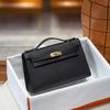 2025 Bolso de Piel Genuina Nuevo para Mujer Mini Estampado de Palma Primera Generación Bolso Kelly de Hombro Cruzado de Mano Moderno Bolso Pequeño de Moda