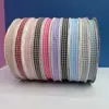 Fita Xadrez com Borda Franzida 1-4cm de Largura Fita Ondulada Colorida Macaron para Confeitaria DIY Embalagem de Flores