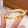 Tallados Antiguos Chapados en Oro en Pulseras de Flor de Loto, Pulseras de Latón Chapadas en Oro para Mujer, Lujo Ligero, Sensación de Alta Gama, Color Duradero