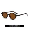 Venta Directa de Fábrica Gafas de Sol de Gama Alta para Mujer con Forma Ovalada Pequeña, Protección UV, Marco Redondo con Inserto de Pines de Acetato de Triacetilo