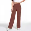Pantalones de Yoga Rectos para Mujer, Nuevos Pantalones de Pierna Ancha Otoño e Invierno, Pantalones de Yoga Casuales Sueltos con Bolsillos, Pantalones Largos Adelgazantes de Cintura Alta
