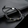 Pulseira em Camadas Olho de Deus Cruz Aço Inoxidável Masculina High-End Preto Óleo Numeral Romano Pulseira de Argola Pulseira Acessórios Pulseira Feminina