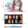 Kit de Pigmentos para Pintura Facial da Copa do Mundo Transfronteiriça, Pigmento para Pintura Corporal de Torcedor, Tinta Facial para Halloween e Páscoa