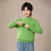 Ropa de punto para hombre y niño, nuevo estilo transfronterizo, cuello semi-alto, corte holgado, engrosado, jersey estilo coreano, suéter de otoño/invierno para niñas, 2025