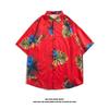 Camisa de Praia para Férias na Beira-Mar Masculina Manga Curta Estampada Camisa de Férias na Beira-Mar Secagem Rápida Estilo Sudeste Asiático