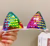 Crianças lantejoulas laço grampo de cabelo dupla camada colorido clipe de cabelo estilo coreano bebê menina bonito vento acessórios de cabelo headwear