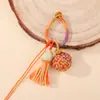Bola colorida exquisita tejida a mano con borlas de brocado Song, broche de cierre para Hanfu, accesorio DIY, componente para llavero
