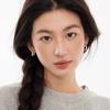 Plata de Ley S925 Diseño Dongdaemun Corea del Sur Diamante Anillo de Alta Gama Anillo Aretes Aretes Simples de Lujo Ligero para Mujer