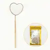 Espejo de Inspección con Forma de Corazón para Extensiones de Pestañas, Lente Rectangular, Antirrizado, Superficie de Espejo Antivaho, Espejo para Pestañas, Espejo Oral Redondo