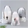 Eva transparente fosco saco com cordão saco de armazenamento de viagem saco de embalagem de roupa íntima saco de sapatos saco de toalha de rosto Tuhui