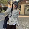 Cárdigan de punto estilo universitario Fair Isle para mujer, perfecto para primavera y otoño, con un look relajado y elegante, ideal como prenda exterior o para usar en capas