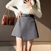 Falda Pantalón Irregular Mujer 2025 Primavera y Verano Falda Elegante de Traje Falda Adelgazante de Cintura Alta Falda Negra