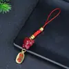 Cadena para Teléfono Móvil de los Doce Zodiacos Colgante de Teléfono Móvil de Cinabrio Colgante Femenino Arena Dorada Púrpura Cordón para Teléfono Móvil con Cuentas Accesorios de Seguridad Masculino