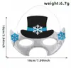 Máscara de decoración navideña, accesorio para fotos de fiesta de máscaras navideñas, máscara con purpurina, máscara para ojos de copo de nieve y bayas
