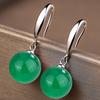 [Fábrica] Aretes de plata de ley S925 con ágata natural amarilla, azul, verde esmeralda para mujer, aretes de calcedonia roja, gema blanca para la oreja