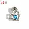Stud Corazón de Espina de Aleación de Titanio F136 con Zirconia 5A Cabezal de Repuesto Stud para Labio Stud para Cartílago Auricular Joyería para Perforación