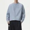 Ropa para Hombre Fengshe / Estilo Old Money Camisa Vintage de Lino con Cuello Mao de Manga Larga para Hombre, Corte Holgado Americano, Camisa Casual de Lujo Ligero