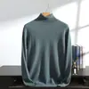 Suéter de cachemira para hombre con cuello alto, 100% cachemira pura, nuevo suéter base de punto pullover de manga larga para otoño e invierno