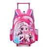 Mochila Escolar con Ruedas Modelo Nuevo Transfronteriza para Niños de 12 Pulgadas, Mochila de Estudiante de Primaria Rígida, Mochila Escolar de Jardín de Infancia con Dibujo de Kuromi
