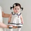 Mameluco de Bebé, Vestido de Verano Delgado sin Mangas, Vestido de Princesa a la Moda Estilo Preppy para Bebé, Ropa para Niña Bebé, Atuendo de Verano