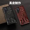Adequado para capa de celular Samsung S22 S22Plus couro de vaca crocodilo caveira meio pacote S22Ultra capa protetora de couro