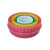 Molde para galletas molde para hornear plástico para imprimir galletas molde para galletas redondo de plástico juego de 6 piezas molde para pastel
