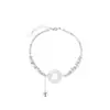 Pulsera de Plata de Ley S925 con Cierre de Paz de Perla 'Fortuna y Paz' para Niñas Nuevo Estilo Chino Pulsera de Plata Rota Regalo de Vacaciones de Alta Gama