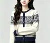 Cardigan de tricô casual fresco e estiloso para mulheres, início do outono de 2026, emagrecedor, estilo universitário, casaco suéter suave e doce