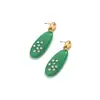 Pendientes ZA Design Sense de Resina Ovalada Incrustada con Pedrería Europeos y Americanos Exagerados Largos de Gota de Agua Colorida Colgantes Transfronterizos para Mujer