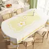 Toalha de Mesa Oval, À Prova de Óleo, Impermeável, Não Lavável, Resistente ao Calor, Luxo Leve, Sensação de Alta Qualidade, Toalha de Mesa de PVC para Mesa de Centro Retangular, Mesa de Jantar