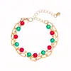 Europeu e Americano Transfronteiriço Mais Vendido de Natal Conjunto de Contas Pulseira Presente de Feriado Pulseira Empilhada de Camada Dupla Pulseira Versátil