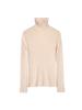 Camiseta de punto Baishuwang de 46 agujas para mujer, mezcla de lana y seda de morera, con cuello de canalé en la parte inferior, para Otoño e Invierno, elástica, con efecto adelgazante