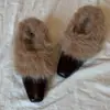 Primer Encuentro Temporada Invierno Más Terciopelo Cálido Tacón Medio Zapatos Pequeños de Cuero para Mujer Punta Cuadrada Tacón Grueso Zapatos de Una Pieza Slip-On Zapatos Peludos