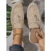 Nuevos mules planos para mujer de talla grande con suelas gruesas, disponibles en varios colores, de estilo británico para usar al aire libre